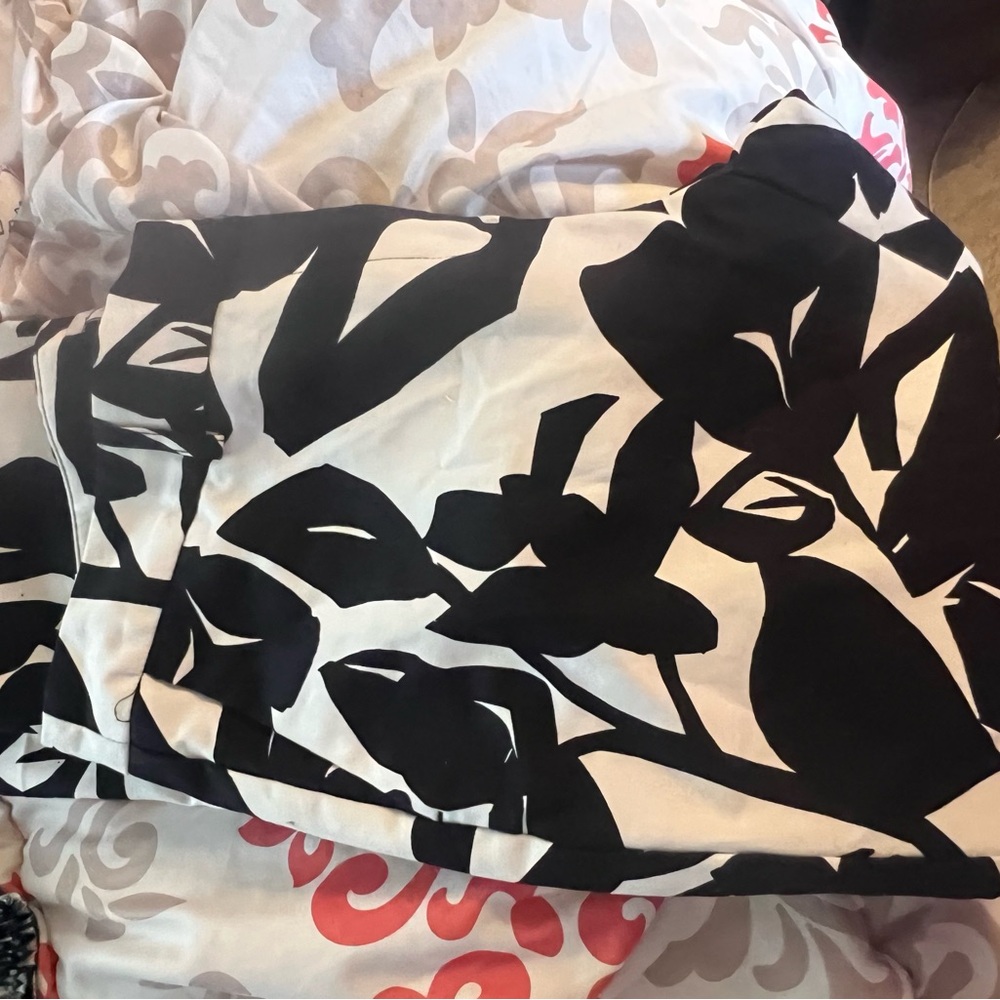 Black and White Floral Print Fabric